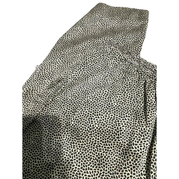 Leopard Print Pants S Elastic Waist Relaxed Fit Lightweight Silk - Picture 3 of 5